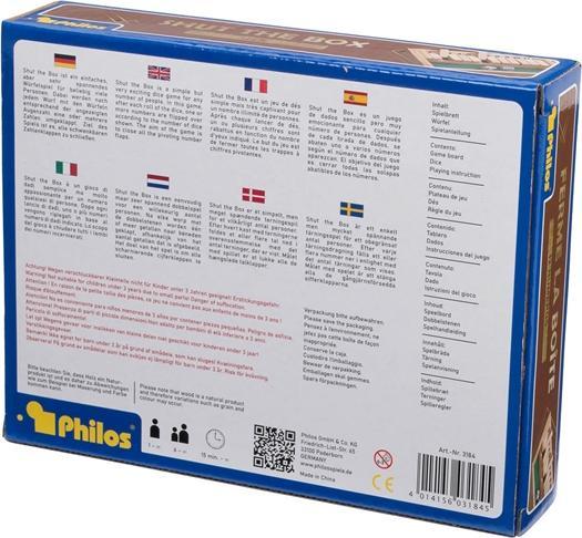 Actual product image Philos Shut The Box he (English, French, German, Italian, 2 - 8 Players)