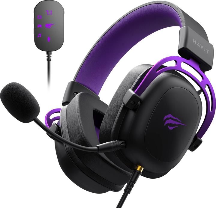 Actual product image Havit H2002C+U (black+purple) (Cable)
