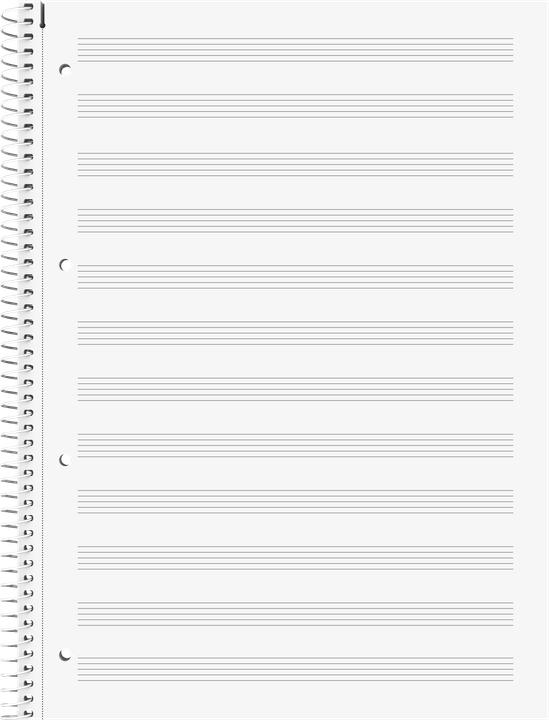 Actual product image Collegeblock Premium Sheet Music (A4, Lined, Soft cover)