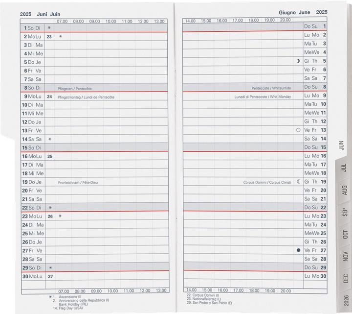 Nutritional values and ingredients Biella Recharge pour plannings (8.7 x 15.3 cm, 1 month / 1 page)
