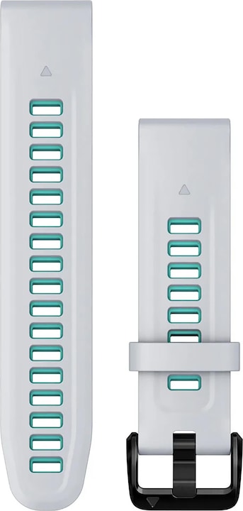 Immagine prodotto Garmin Braccialetto in silicone, Quickfit, 20 mm, bianco/acqua (20 mm, Materiale sintetico, QuickFit)