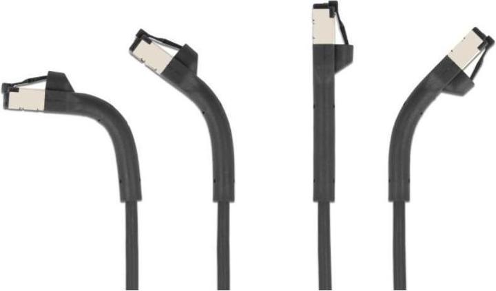 Actual product image Delock RJ45 Slim network cable Cat.6A U/FTP angled black (CAT6a, 1 m)