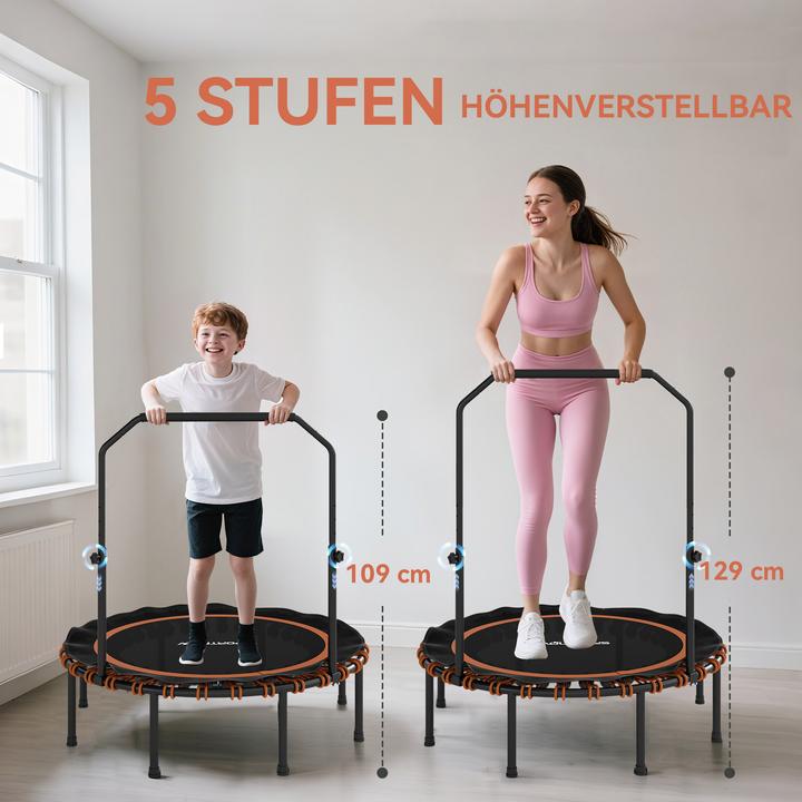 Actual product image SportNow Fitness Trampolin Stahl, Kunststoff Schwarz+Orange (122 cm)