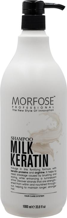 Actual product image Morfose Milk Keratin Shampoo 1000ml with Keratin Proteins and Arginine Strengthens Hair and Adds Shi (1000 ml, Liquid shampoo)