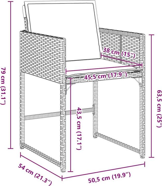 Actual product image vidaXL Garden dining set (80 cm)