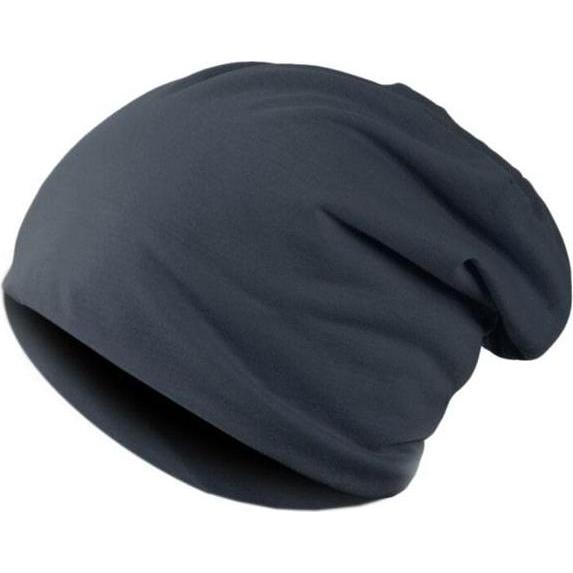 JTI, Mütze, Dünne Beanie im Baggy-Stil - Dunkelgrau, Grau