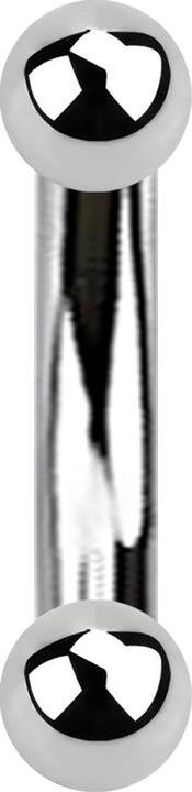 Produktbild Star Piercing Banane Innengewinde silber mit zwei Kugeln (Chirurgenstahl 316L, ohne Messing)