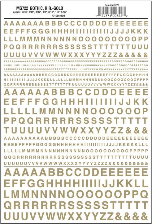 Image du produit Bachmann Trains lettres gothiques, or