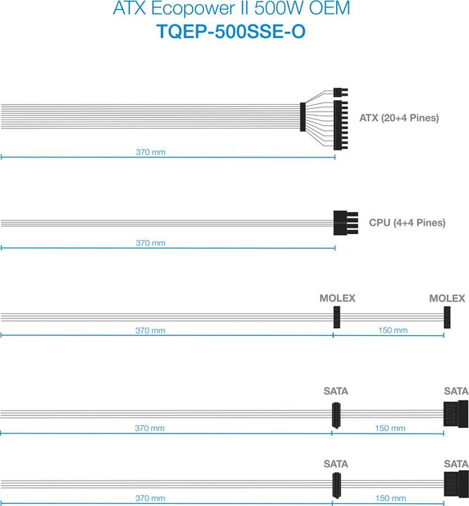 Image du produit Tooq Technology Fonte Ecopower II (500 W)