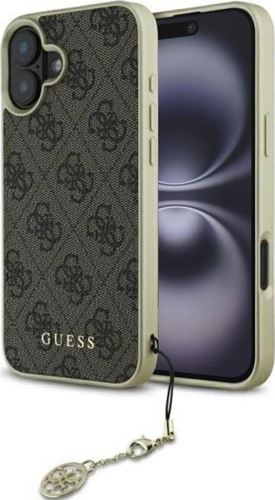 Immagine prodotto Guess GUHCP16SGF4GBR iPhone 16 6.1" brązowy/marrone custodia rigida 4G Charms Collection (Apple iPhone 16)
