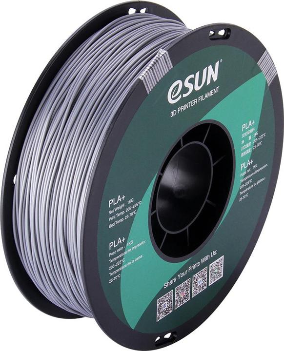 Image du produit eSUN Filament PLA+ 1,75mm Silver 1kg 3D (PLA+ LECTURE, 1.75 mm, 1000 g, Argent)