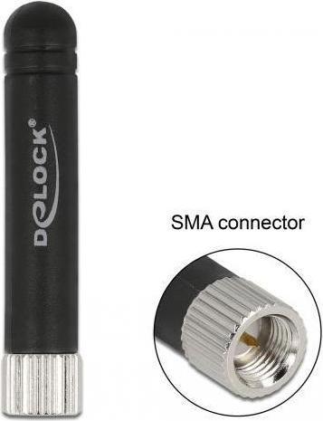 Produktbild Delock ISM 433 MHz Antenne SMA Stecker -0,5 dBi omnidirektional flexibel schwarz