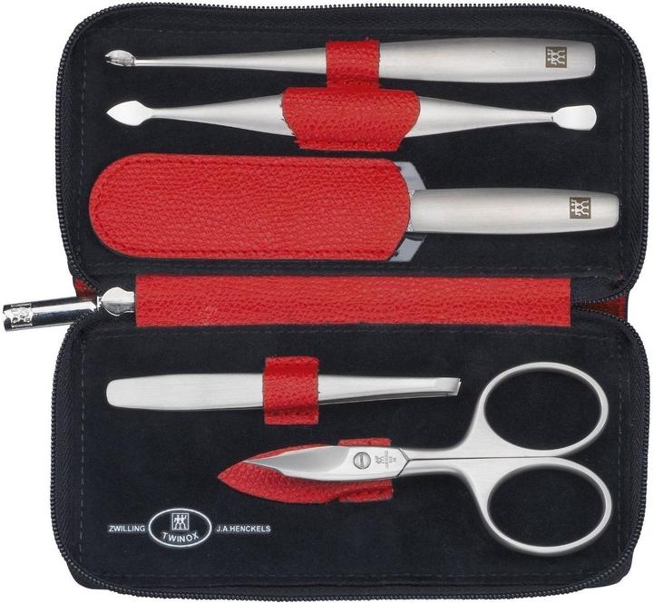 Produktbild Zwilling Twinox Travel Set – Rot 5-teiliges Lederetui - Rot