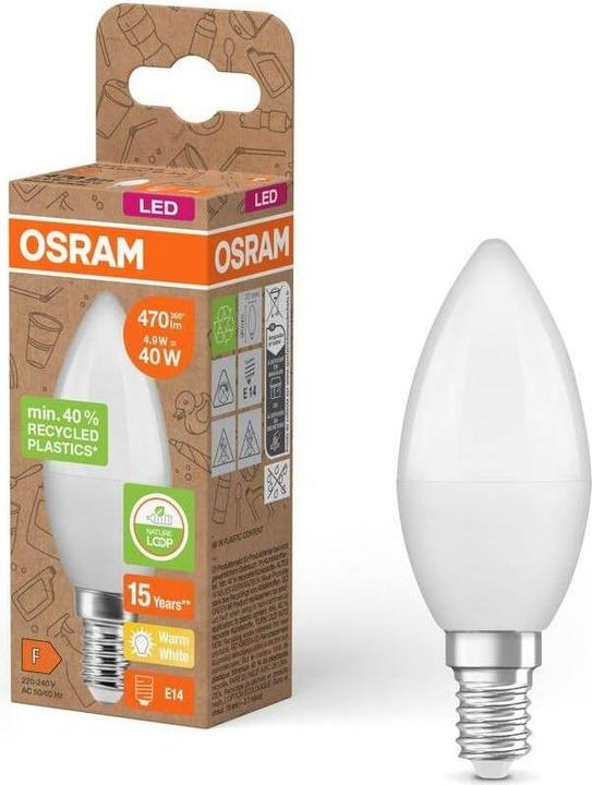 Produktbild Osram LED Pcr Lamps With Classic B (E14, 4.90 W, 470 lm, 1 x, F)