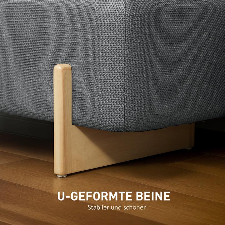 Image du produit Homcom Sitzbank Polyester, Buchenholz Dunkelgrau (111 cm)