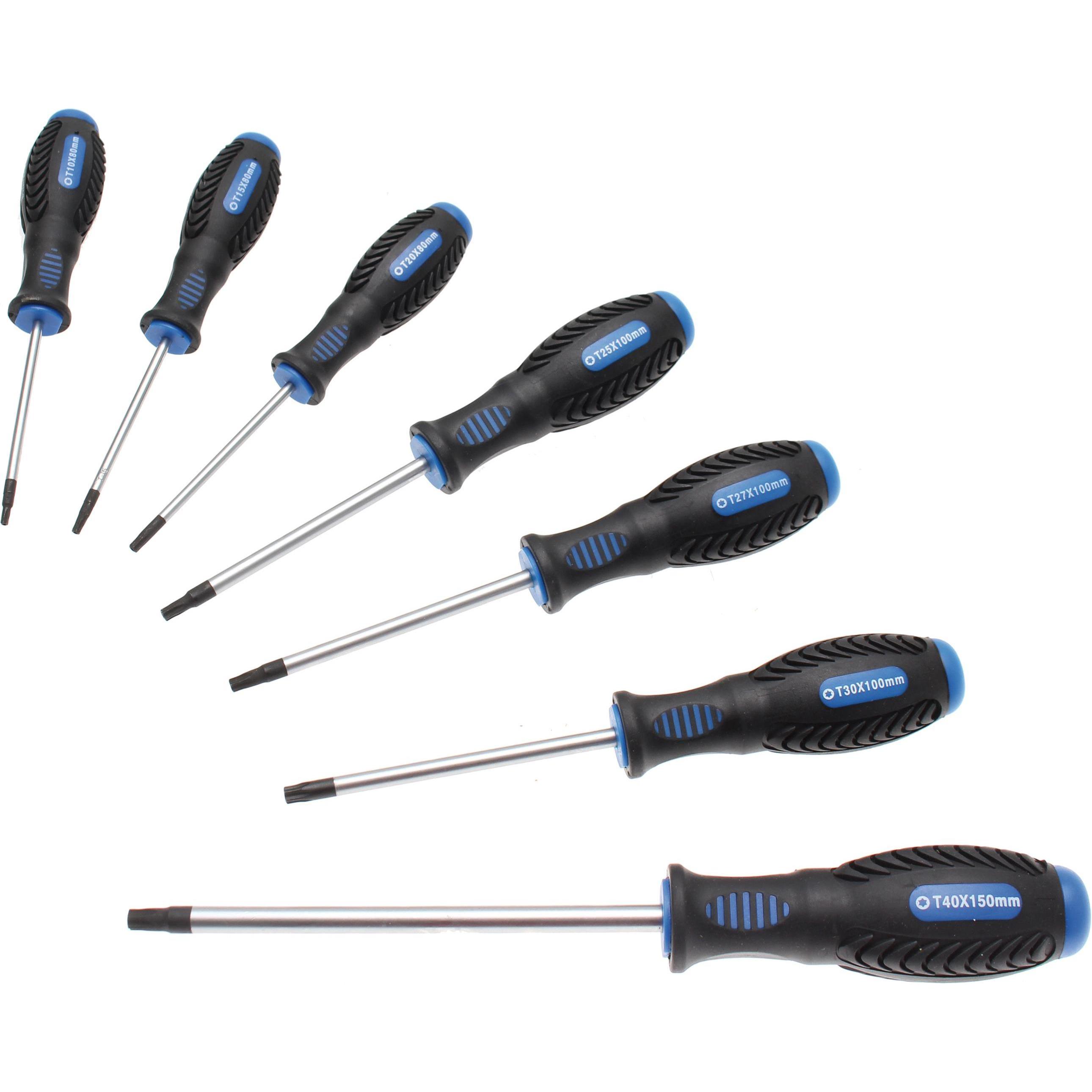 BGS, Schraubenzieher, Schraubendreher-Satz T-Profil (für Torx) mit Bohrung T10 - T40 7-tlg. (T-profil)