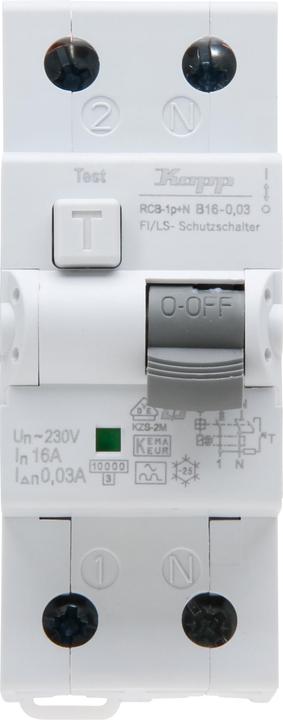 Actual product image Kopp FI/LS-Schutzschalter, 16A, 1p+N Char. B, 0,03A, Typ A