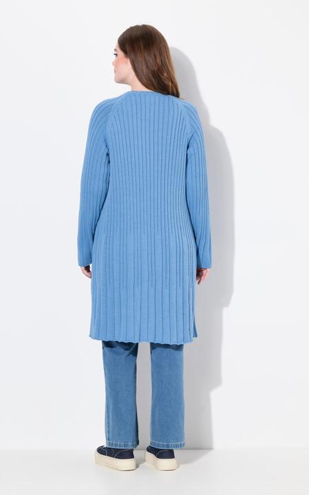Immagine prodotto Ulla Popken Cardigan lungo con lavorazione mista in cotone biologico con scollo a V (50, 52)