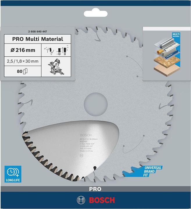 Produktbild Bosch Professional Zubehör PRO Multi Material Kreissägeblatt, 216 x 2,5 x 30 mm