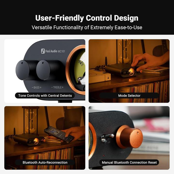 Actual product image Fosi Audio MC101, 2.0 Kanal Audioverstärker mit Bluetooth (Amplifier)