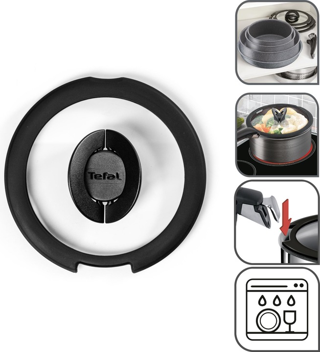 Actual product image Tefal Ingenio G6 Glass Lid Set 16/18/20cm (20 cm, Plastic, Glass)