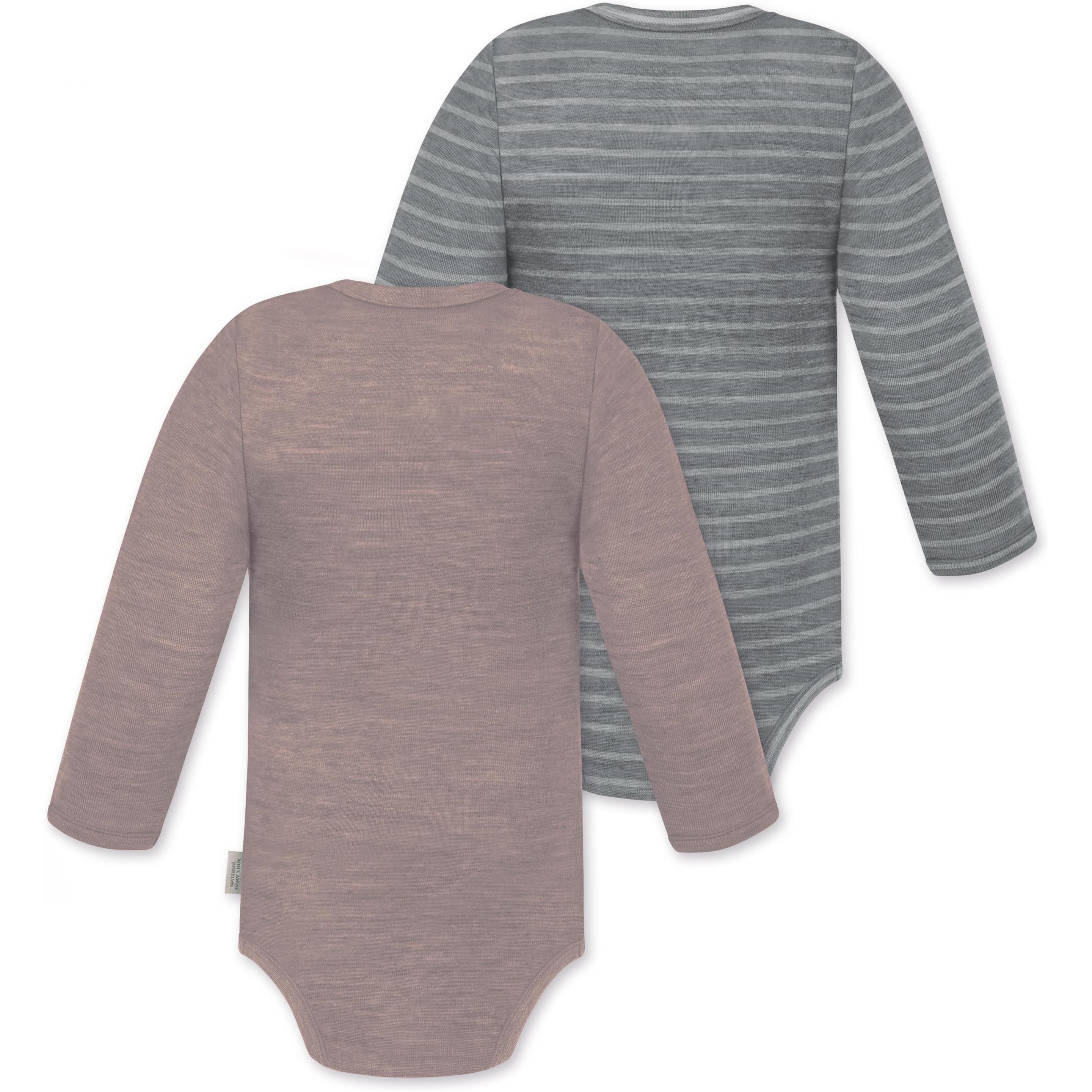 Thumbnail - Normani, Herren, Body, 2er Pack Baby Merino Langarmbody „Tuai" - 9401, Rosa, (86)
