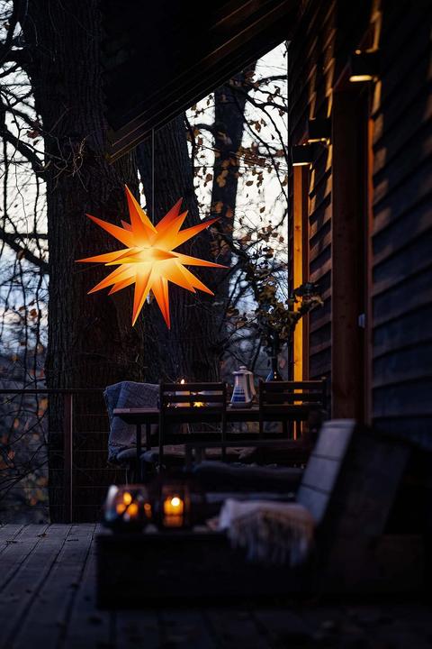 Actual product image Novaliv Poinsettia decorative star | 40cm YELLOW | indoor and outdoor | for E14 bulb with thread