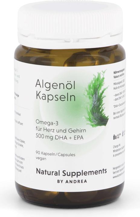 Valori nutrizionali e ingredienti Andrea Natural Supplements Algenöl (90 pz., Pillole, 161 g)