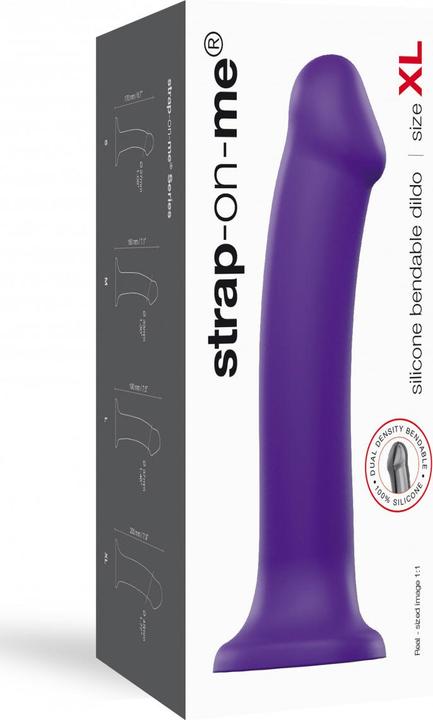 Actual product image Strap-on-me Semi-Realistic Dual Density Bendable Dildo Purple XL