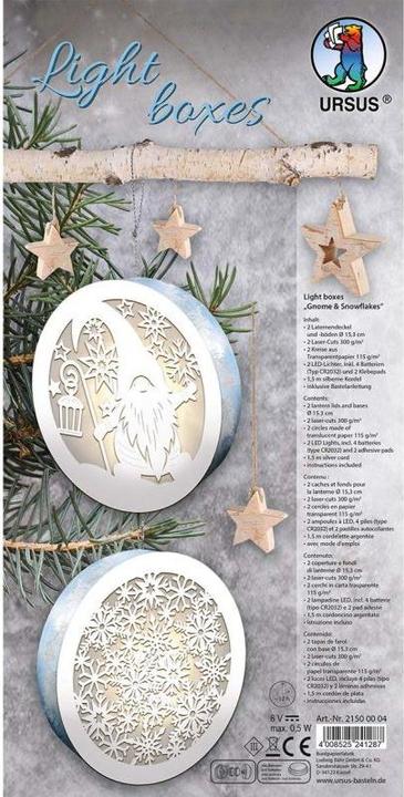 Actual product image Ursus Craft set Light boxes Snowflake LED 2 pieces