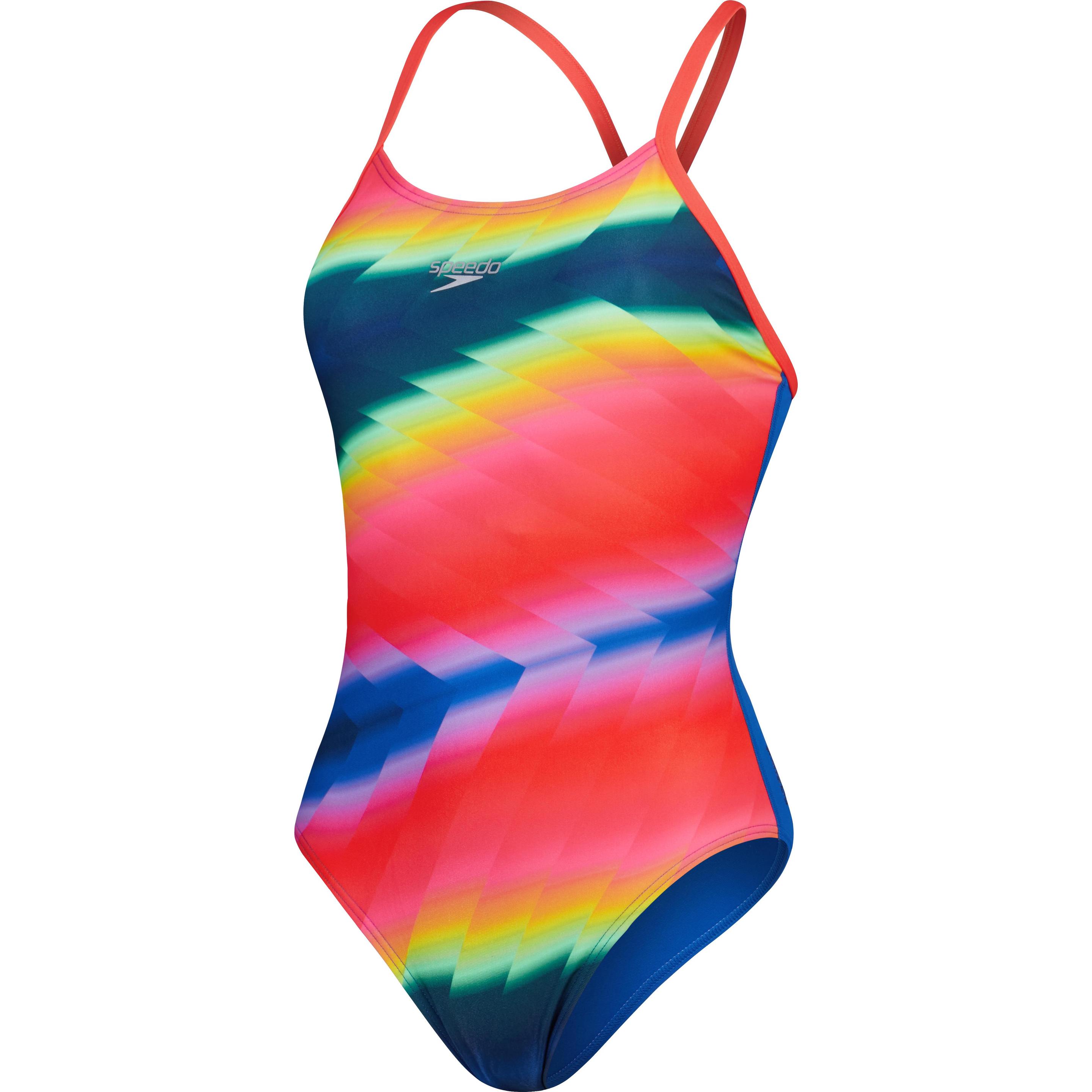 Speedo, Damen, Badeanzug, Allover Fixed Crossback, Rosa, (W32/L36)