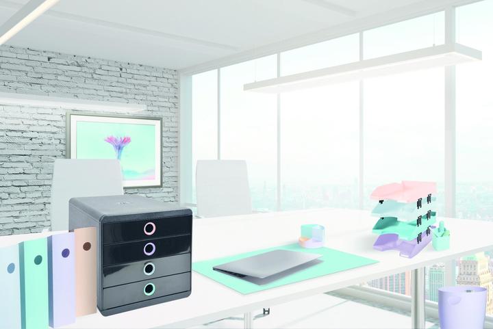 Image du produit Exacompta Module de classement Pop-Box 4 tiroirs Aquarel - Couleurs assorties (A4+)