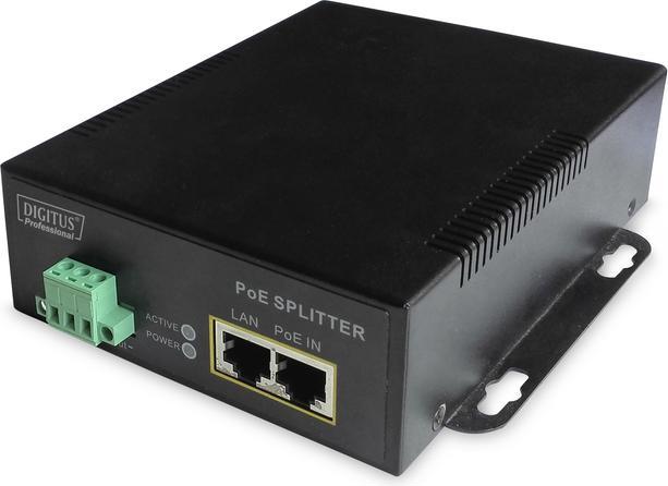 Produktbild Digitus Gigabit PoE++ Splitter 802.3bt Stromversorgung: 4/5 + 7/8 - or 3/6 + 1/2 - 10/100/1000Mbps 12V/7A...