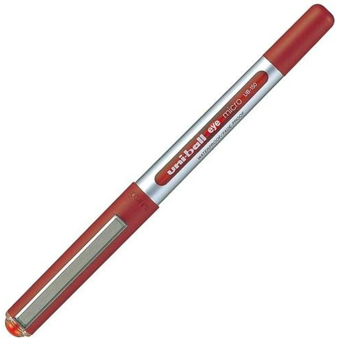 Uni-ball, Schreibstifte, 9000502 Eye Tintenroller Mikro 0,5 mm Spitze 0,2 mm Strichbreite 12 Stück rot (Rot, Grau, 12 x)