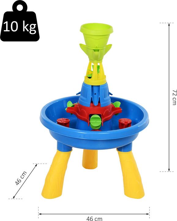 Actual product image Homcom Children's sandbox table with 21-piece accessories
