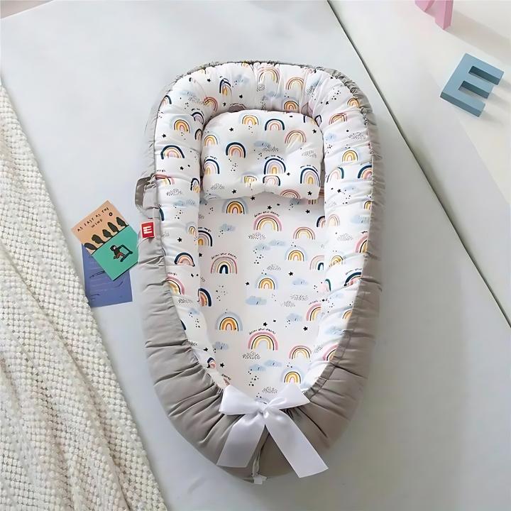 Image du produit Milkii Nid douillet pour bébé avec coussin amovible, arc-en-ciel