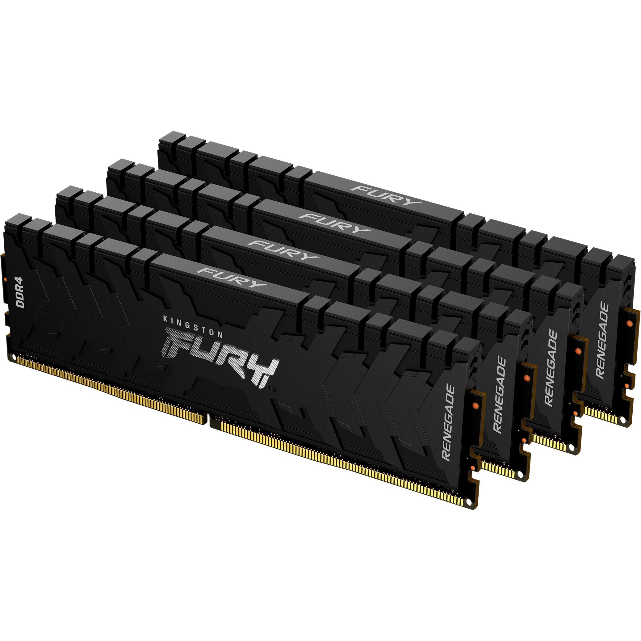 Kingston FURY Renegade (4 x 8GB, 3600 MHz, DDR4-RAM, DIMM), RAM, Schwarz
