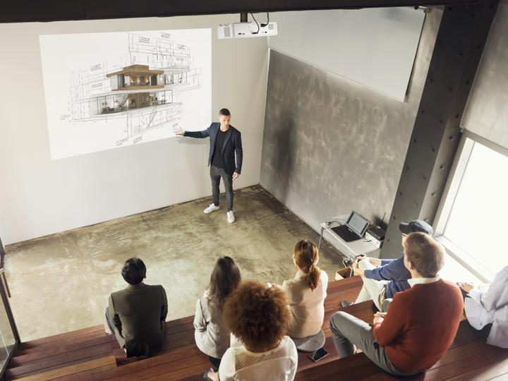 Actual product image Viewsonic LS610WH Beamer WXGA 3000000:1 contrast LED light source TR1.37-1.64 1.2x zoom HDMI x2 10W (WXGA, 4000 lm, 1.37 - 1.64:1)