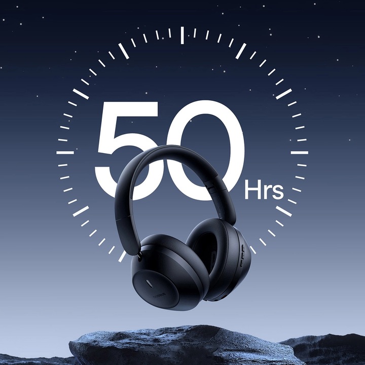 Actual product image Baseus Bass 30 Max Wireless Headphones (black) (50 h, Wireless)