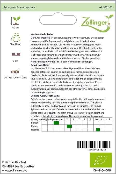 Produktbild Zollinger Bio Knollensellerie, Balba (Keimlinge)