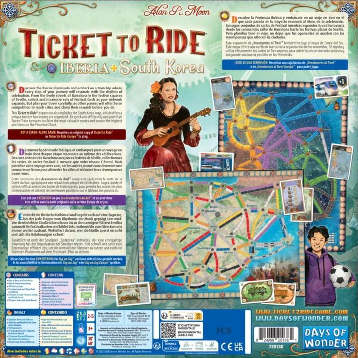 Actual product image Days of Wonder DOWD0036 - Ticket to Ride Iberia & South Korea (Map Collection 8) (German)