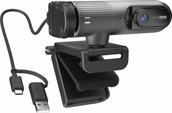 Actual product image j5Create JVU300 2K AI-Powered Webcam with Wireless Microphone and Auto-Focus, Black, 5 MP, 2560 x 14 (5 Mpx)