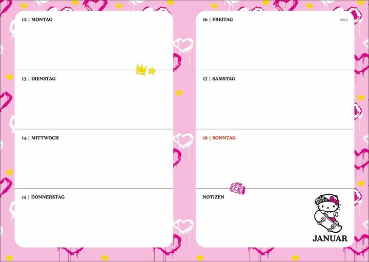 Image du produit Hello Kitty Schülerkalender A5 2026 - 17 Monate ab August 2025 (A5, 1 semaine / 2 pages)