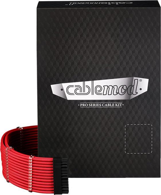 Actual product image CableMod C-Series PRO ModMesh 12VHPWR Cable Kit for Corsair RM, RMi, RMx (Black Label) - red