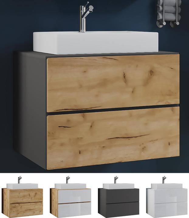 VCM Plan de toilette 2 pièces Meuble vasque Lendas Tiroir
