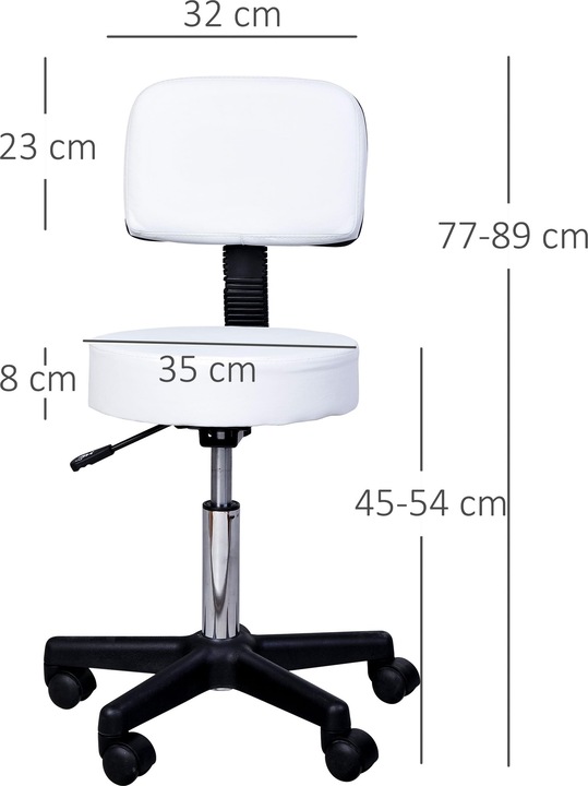 Produktbild Homcom Rollhocker mit Lehne