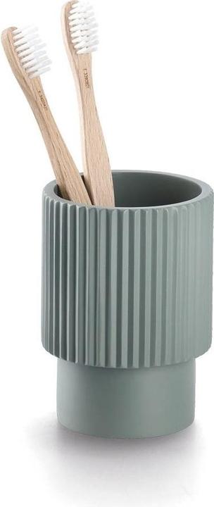 Actual product image Zeller Present Toothbrush tumbler "Stripes", polyresin, sage