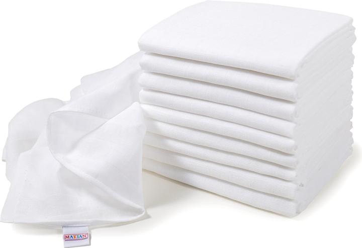 Actual product image Makian Mulltuch 10-er Pack 70 x 70 cm, Weiss (70 cm, 70 cm)