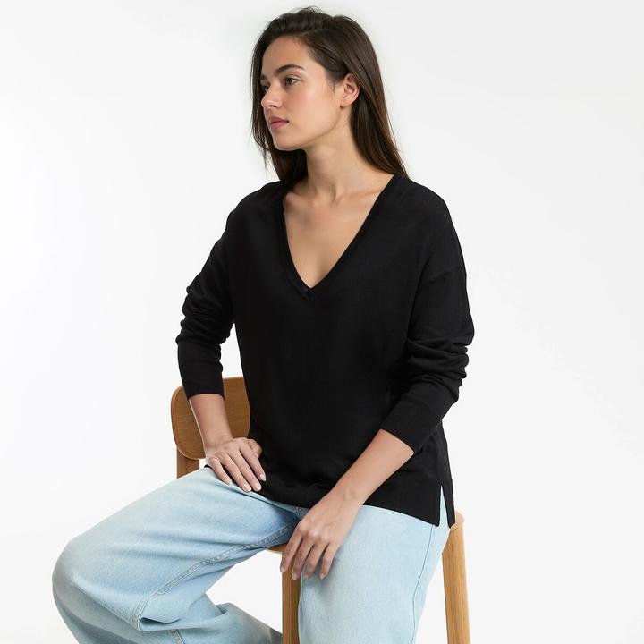 Actual product image La Redoute Collections Pullover mit V-Ausschnitt (S)