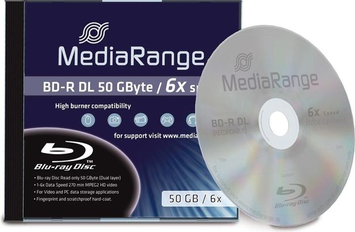 Image du produit MediaRange BD-R 6x double couche 50GB 1 pce (1 x)
